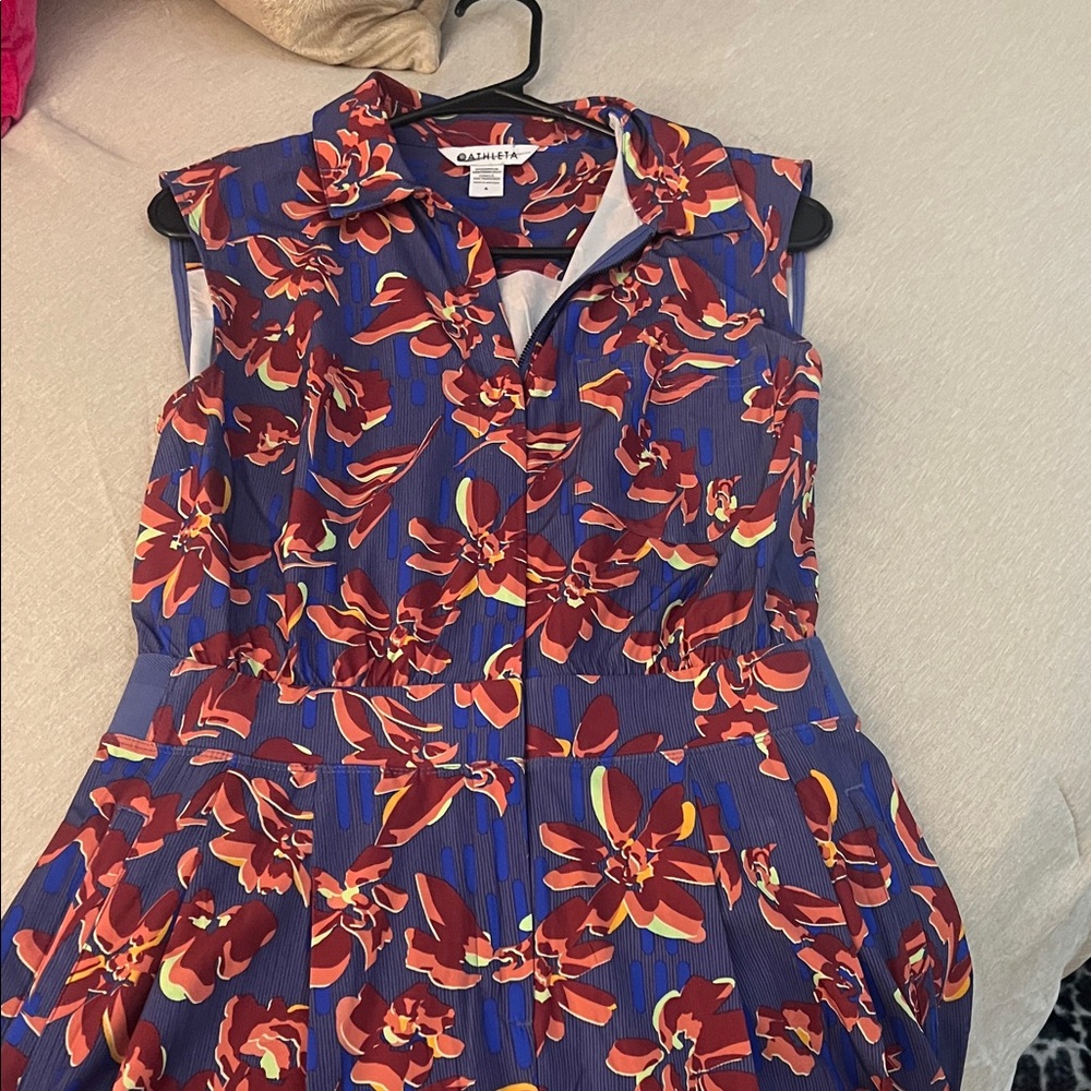 Athleta Floral Dress - Blue and Red